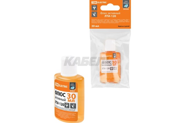 Флюс активный ЛТИ-120, кислотный, 30 мл, дозатор, инд. упаковка, серия "Алмаз" TDM