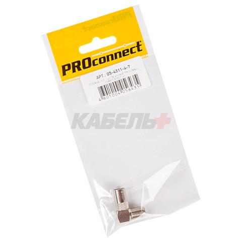 Переходник угловой гнездо F – штекер TV PROconnect