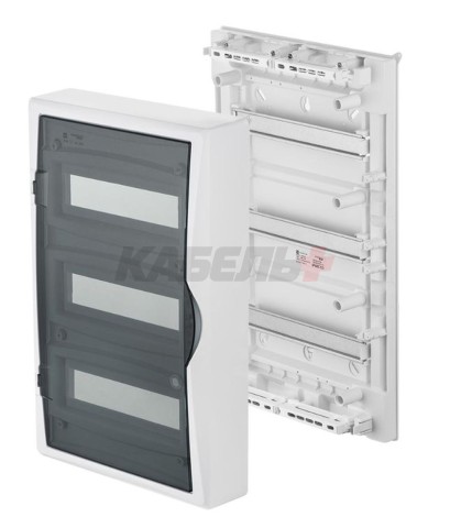 Щит навесной ECO BOX 3x12M, N/PE 4x 6x16+3x10mm2, дымчатая пласт. дверь, белый RAL9003, 560x354x107mm, IP40