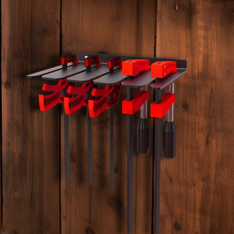 Держатель-органайзер для F-образных струбцин настенный, черный REXANT