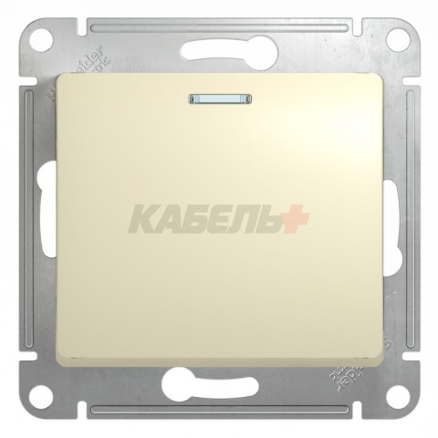 Переключатель 1-клавишный с подсветкой Schneider Electric Glossa GSL000263 Бежевый