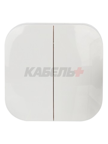 GLORY Выключатель 2-клавишный для открытой установки 10А ВС20-2-0-ХБ белый IEK