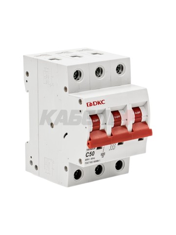 Автоматический выключатель YON max типа MD63N, 6кА, 3 полюса, хар-ка C, 50А DKC