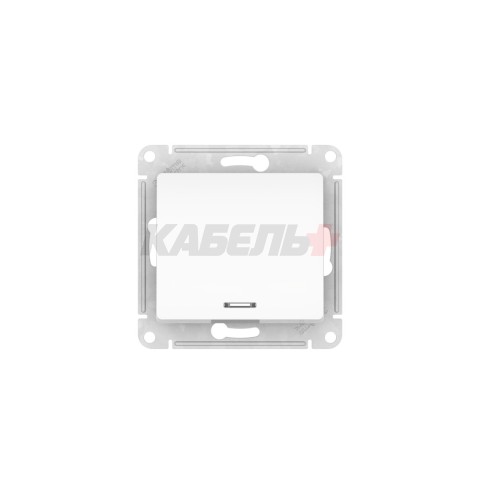 GLOSSA 1-клавишный ВЫКЛЮЧАТЕЛЬ с подсветкой, сх.1а, 10АХ, мех., быстрозажим. клем., БЕЛЫЙ