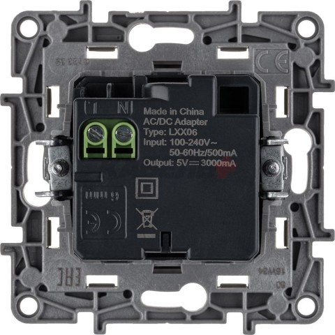 Etika - Зарядное устройство с двумя USB-разъемами Type C, 3000mA (сл.кость)