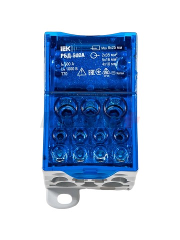 Распределительный блок на DIN-рейку РБД-500А IEK