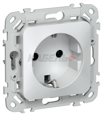 FLITE Розетка с заземлением без защитных шторок безвинтовое крепление 16А РС11-1-ФлЖ жемчуг IEK