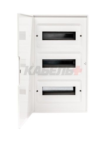 Щиток 36 мод настенный FRAME, белый, с белой дверцей, с 4 шинами PEN (2шт на 8 отв. и 2шт на 10отв.) DKC