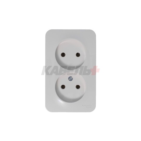 BLANCA О/У РОЗЕТКА двойная без заземления без шторок, ИЗОЛ.ПЛ., 16А, 250В, БЕЛЫЙ