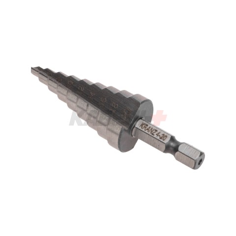 Сверло по металлу ступенчатое 4,0-20,0мм, 76мм, 62 HRC KRANZ