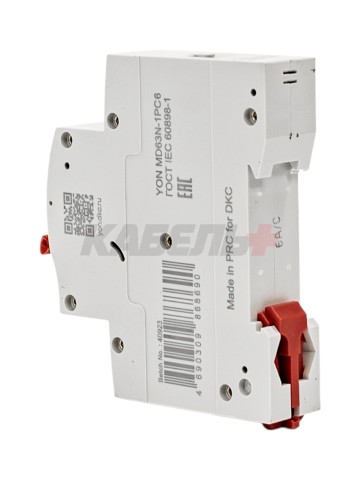 Автоматический выключатель YON max типа MD63N, 6кА, 1 полюс, хар-ка C, 3А DKC