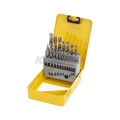 Набор сверл по металлу, 1-10мм (через 0,5мм), HSS, цилиндрический хвостовик, металлический кейс, 19