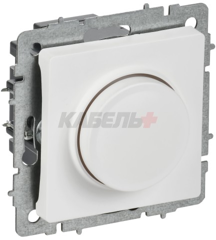 BRITE Светорегулятор поворотно-нажимной 600Вт СС10-1-0-БрАБ арктический белый IEK