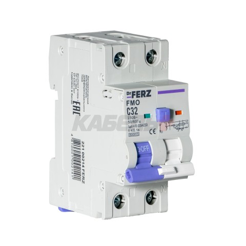 FMO-EL-1P+N 32A 30mA 6kA тип AC, х-ка C, 2M Дифавтомат