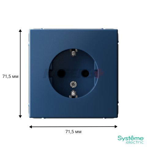 ARTGALLERY РОЗЕТКА с заземлением со шторками, 16А, механизм, АКВАМАРИН