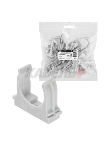 Крепеж-клипса для трубы 32 мм для прямого монтажа (25 шт.) серая TDM