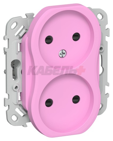 FLITE Розетка 2-местная без заземления с защитными шторками безвинтовое крепление 10А РСш02-1-ФлПр пурпурный IEK