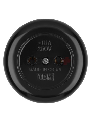 Розетка 2П 16А 250B о/у черная "Ретро" (карболит) TDM