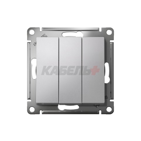 ATLASDESIGN 3-клавишный ВЫКЛЮЧАТЕЛЬ, сх.1+1+1, 10АХ, механизм, АЛЮМИНИЙ
