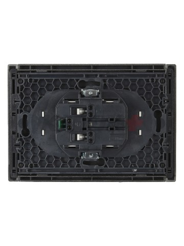 FORTE&PIANO Розетка 2-местная с заземлением без защитных шторок безвинтовое крепление 16А FP524 сталь IEK