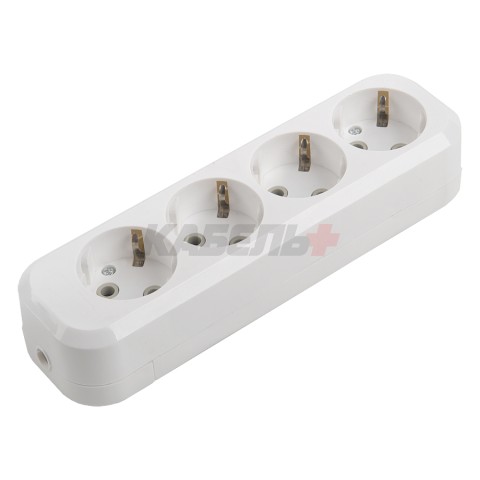 Розеточная колодка GSB-16-4-G-IP20 Classic, 16А, 4 места, c/з, б/в, IP20, 1/40