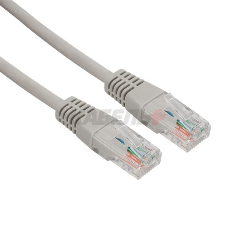 Шнур коммутационный, патч-корд U/UTP RJ45-RJ45, CAT 5e, LSZH серый, 5м REXANT.