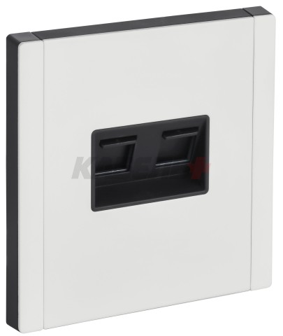 FORTE&PIANO Розетка компьютерная двойная RJ45 кат.6 FP234M металл белый IEK