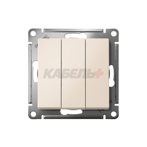 ATLASDESIGN 3-клавишный ВЫКЛЮЧАТЕЛЬ, сх.1+1+1, 10АХ, механизм, БЕЖЕВЫЙ