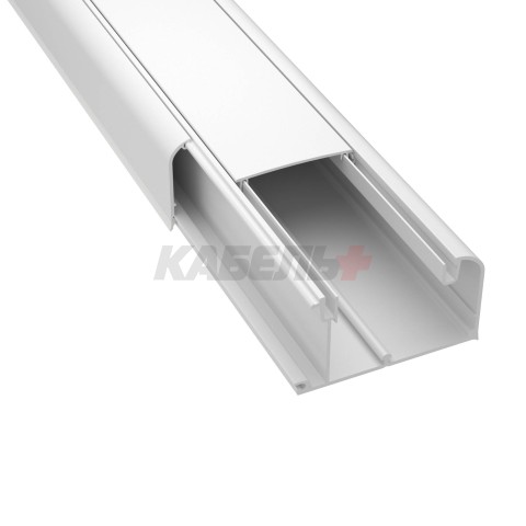 Кабель-канал 90х50 мм, с перегородкой, боковой и фронтальной крышками DKC