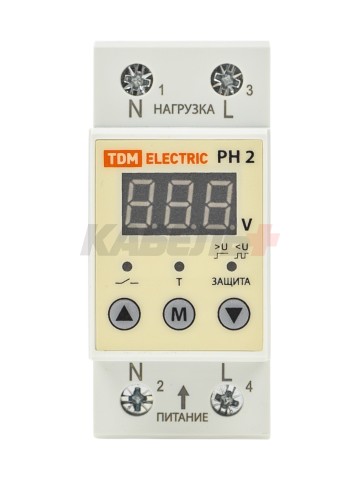 Реле напряжения 1ф серии РН 2 40А-220В (LED-дисплей) TDM