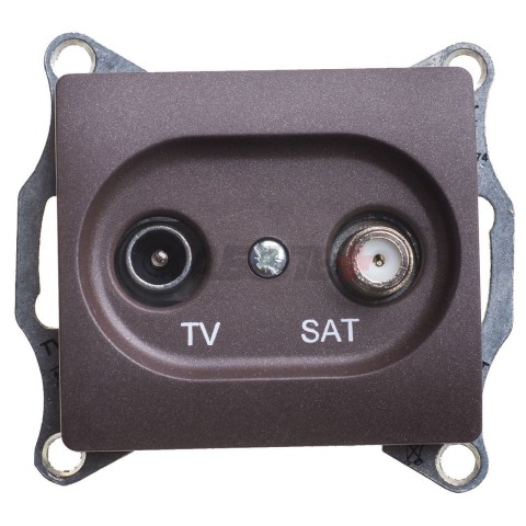 Розетка TV-SAT оконечная 1DB Schneider Electric Glossa GSL000897 Шоколад