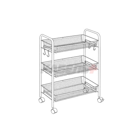 CP VSC-02-bk этажерка металлическая на колесах