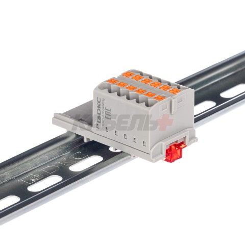 Блок распределительный, зажим push-in, 12 точек подключения 2,5 кв.мм, серый DKC