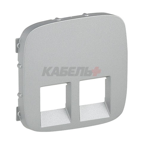 Valena Allure - Лицевая панель для двойных телефонных/информационных розеток, алюминий