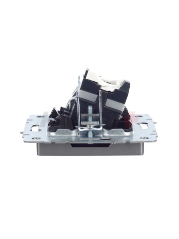 BRITE Розетка двойная TV+RJ45 кат.5E РТВ/РК12-БрС сталь IEK