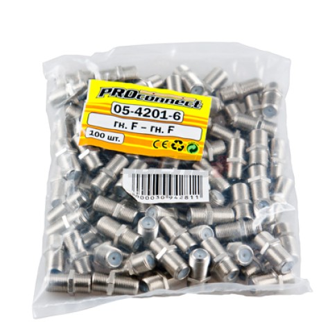 Переходник гнездо F – гнездо F, бочка с кольцом REXANT