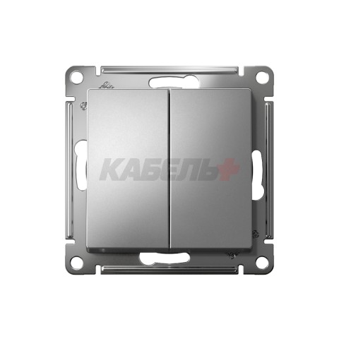 ATLASDESIGN 2-клавишный ВЫКЛЮЧАТЕЛЬ, сх.5, 10АХ, мех., быстрозажим. клем., СТАЛЬ