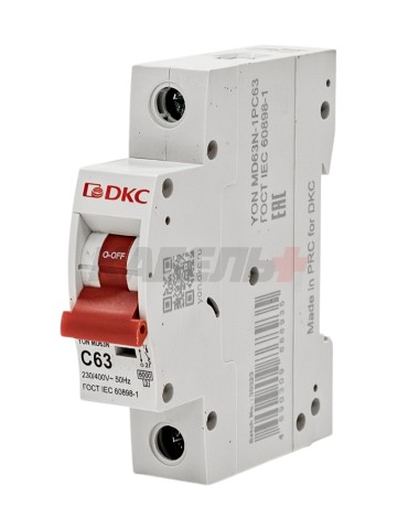 Автоматический выключатель YON max типа MD63N, 6кА, 1 полюс, хар-ка C, 63А DKC