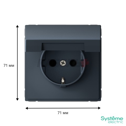 ARTGALLERY РОЗЕТКА с заземл. со шторк. с крышк., 16А, IP20, механизм, быстрозажим. клем., ГРИФЕЛЬ