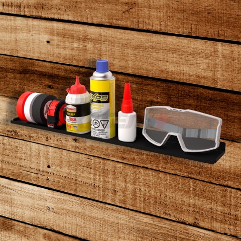 Полка для хранения 490x70мм, металлическая, настенная, черная REXANT