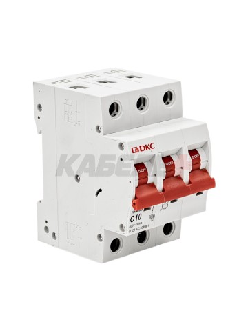 Автоматический выключатель YON max типа MD63S, 4,5кА, 3 полюса, хар-ка C, 10А DKC