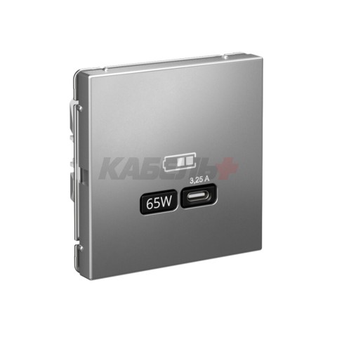 ARTGALLERY USB РОЗЕТКА тип-С 65Вт высокоскор.заряд. QC, PD, механизм, СТАЛЬ