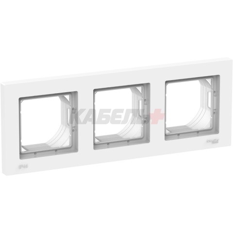 ATLASDESIGN AQUA 3-постовая РАМКА, IP44, БЕЛЫЙ