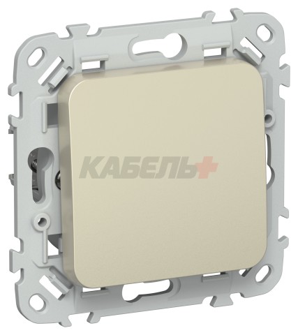 FLITE Выключатель 1-клавишный 2-полюсный 10А ВС6/21-1-2-ФлШ шампань IEK