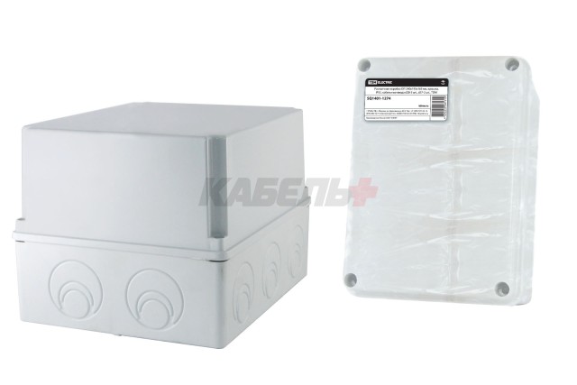 Распаячная коробка ОП 240х195х165мм, крышка, IP55, кабельные ввода d28-3 шт., d37-2 шт., TDM