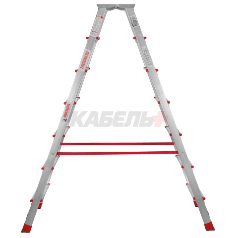 Стремянка 8 ступеней ал. 2-х сторонняя профессион. серия NV3127 Новая высота, 130 мм, площадка 350х260 мм