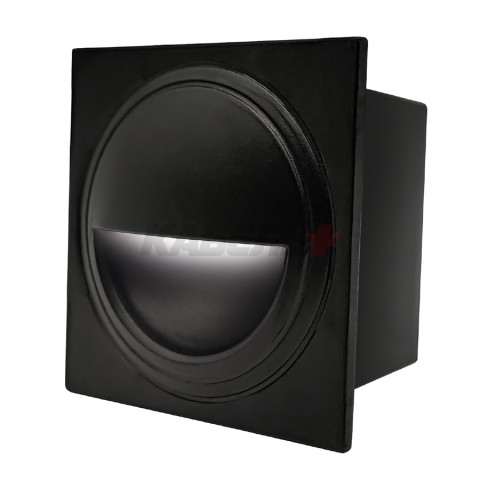 Светильник для ступеней 3Вт 5000К Металл Черный Квадрат Полукруг General GSTL-S1-3BT-5K