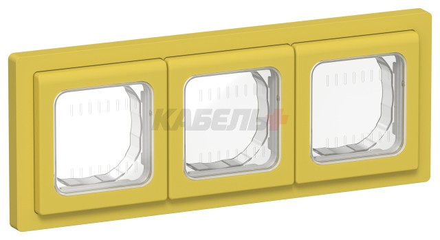 FLITE Рамка 3-местная IP55 Рпро-3-55-ФлЖК желтый карри IEK