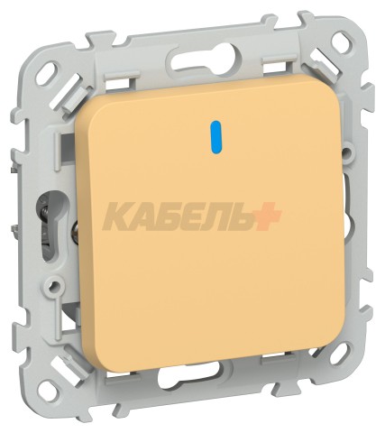 FLITE Выключатель 1-клавишный кнопочный с индикацией 10А ВС11-2-1-ФлЗ золотарник IEK