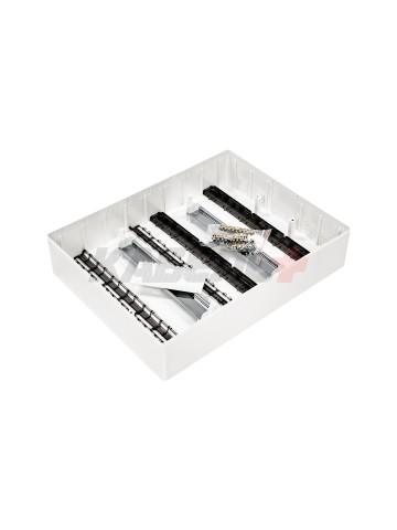 Щиток 24 мод настенный FRAME, белый, с белой дверцей, с 4 шинами PEN (2шт на 8 отв. и 2шт на 6 отв)